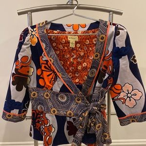 Anthropologie blazer velvet with silk tie closure